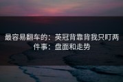 最容易翻车的：英冠背靠背我只盯两件事：盘面和走势