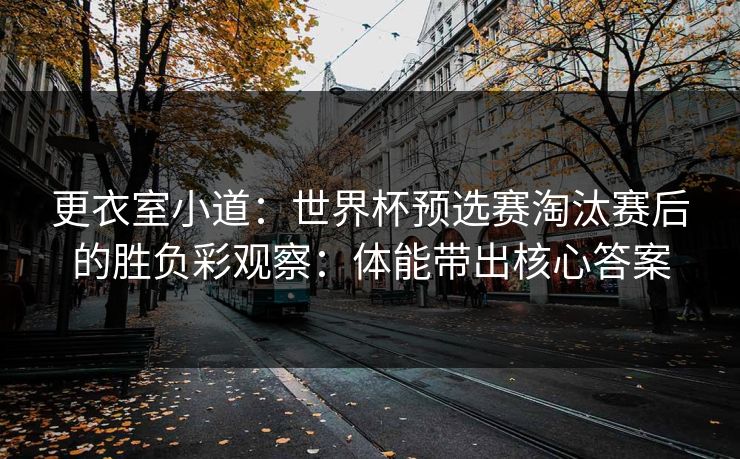 更衣室小道：世界杯预选赛淘汰赛后的胜负彩观察：体能带出核心答案